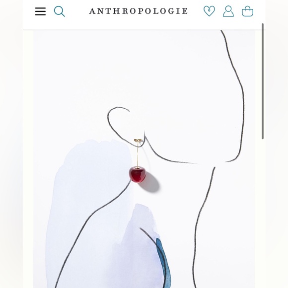 Host pick NWT Anthropologie cherry earrings - Picture 2 of 2